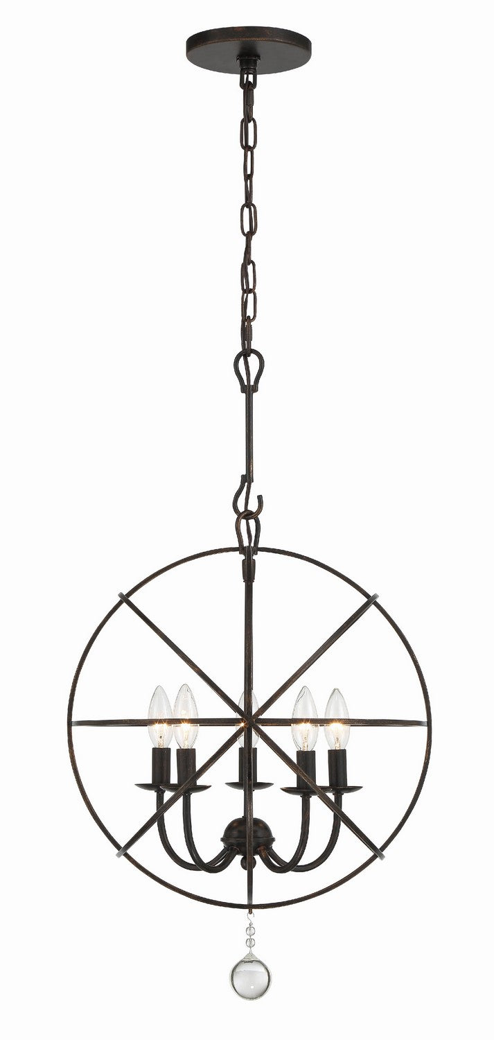 Crystorama - 9224-EB - Five Light Mini Chandelier - Solaris - English Bronze