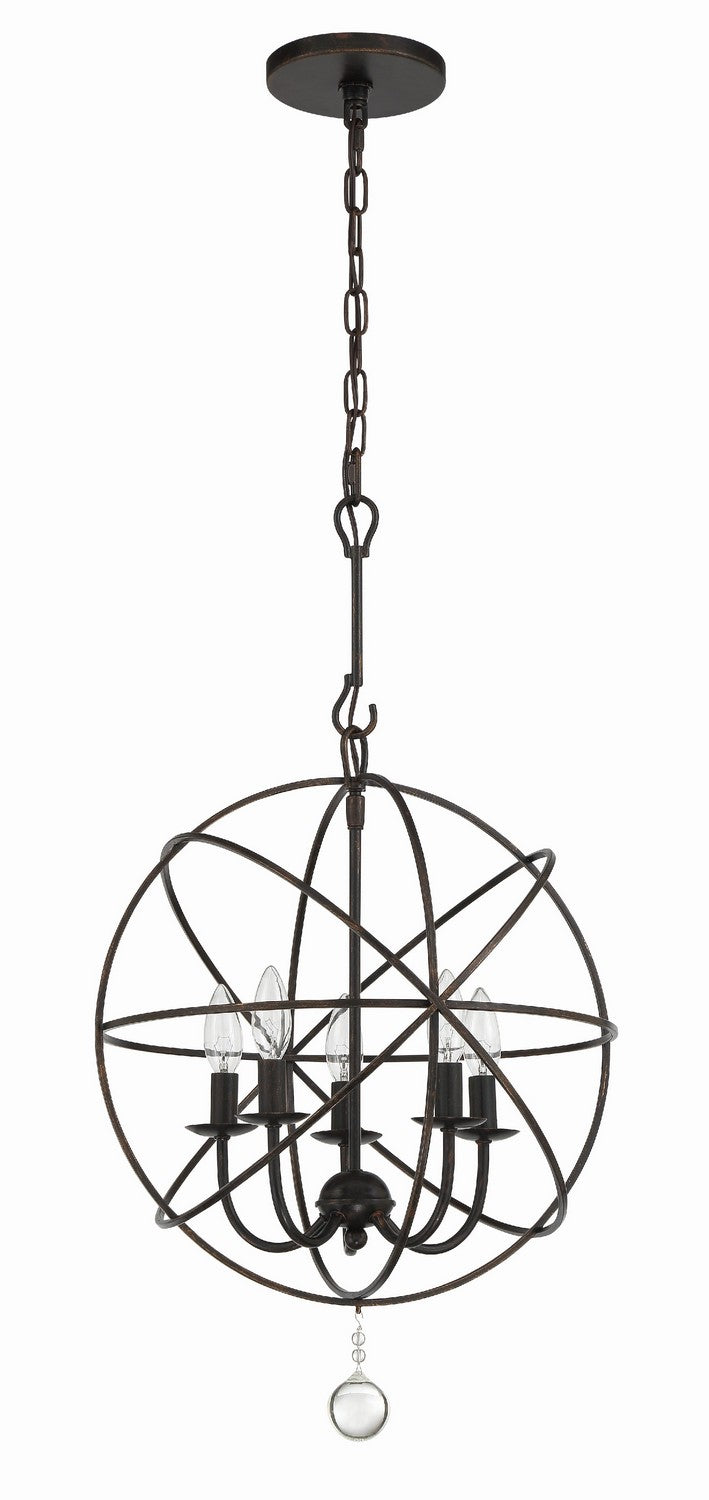 Crystorama - 9224-EB - Five Light Mini Chandelier - Solaris - English Bronze