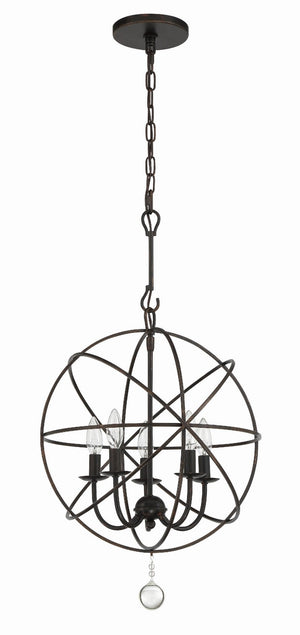 Crystorama - 9224-EB - Five Light Mini Chandelier - Solaris - English Bronze