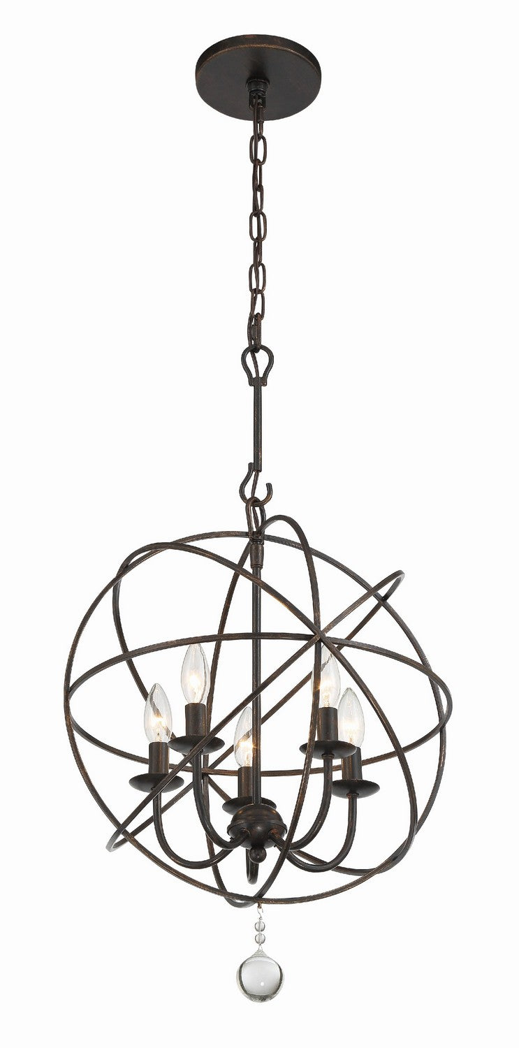 Crystorama - 9224-EB - Five Light Mini Chandelier - Solaris - English Bronze