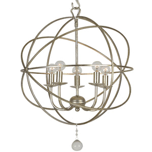 Crystorama - 9224-OS - Five Light Mini Chandelier - Solaris - Olde Silver