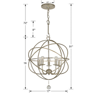 Crystorama - 9224-OS - Five Light Mini Chandelier - Solaris - Olde Silver