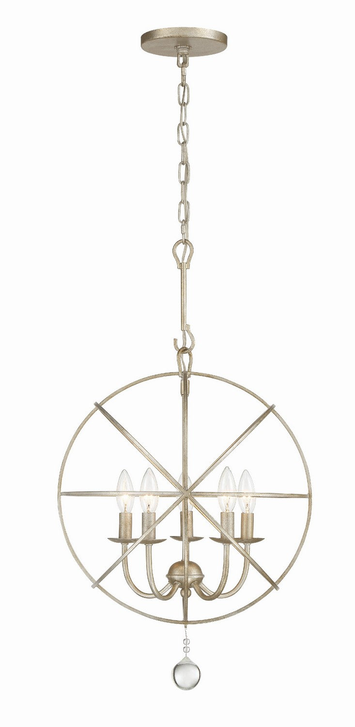 Crystorama - 9224-OS - Five Light Mini Chandelier - Solaris - Olde Silver