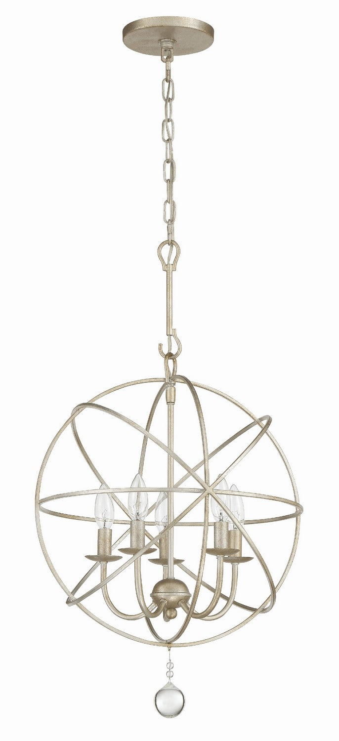 Crystorama - 9224-OS - Five Light Mini Chandelier - Solaris - Olde Silver