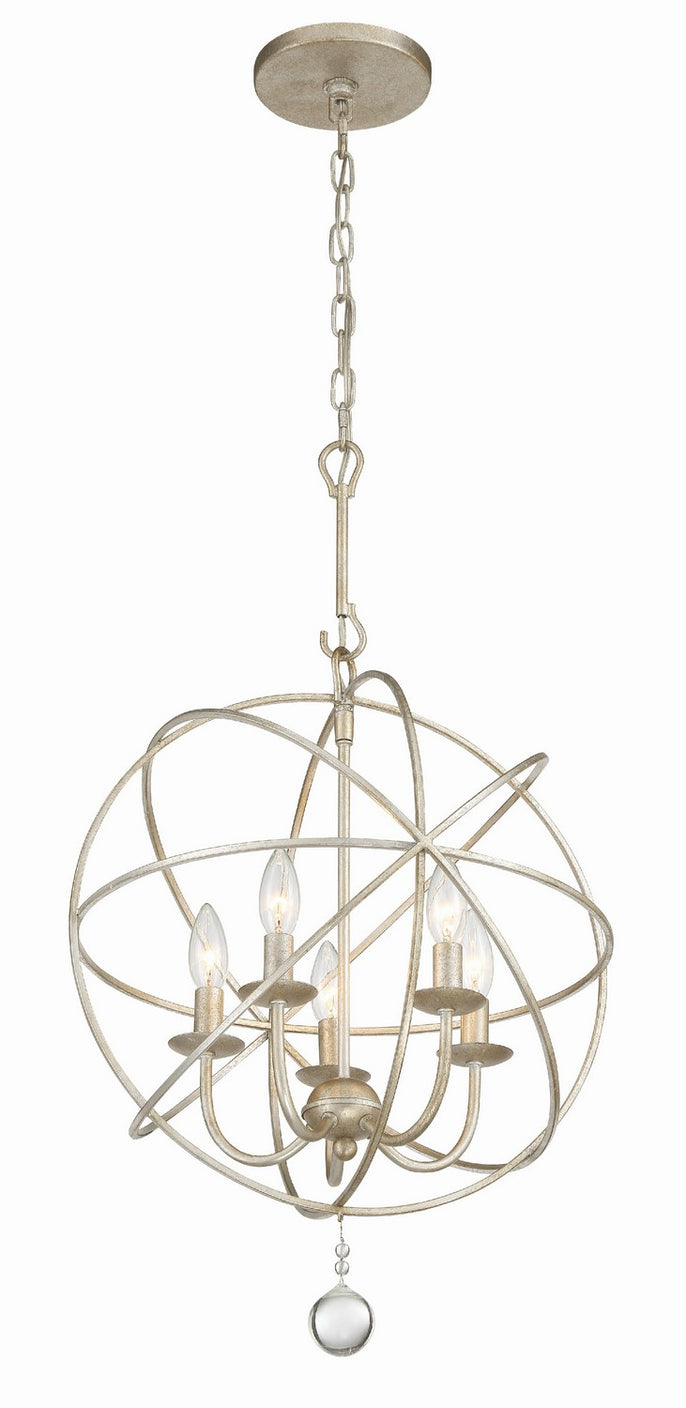 Crystorama - 9224-OS - Five Light Mini Chandelier - Solaris - Olde Silver