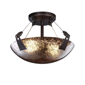 Justice Designs - FSN-9630-35-MROR-DBRZ - Two Light Semi-Flush Mount - Fusion - Dark Bronze