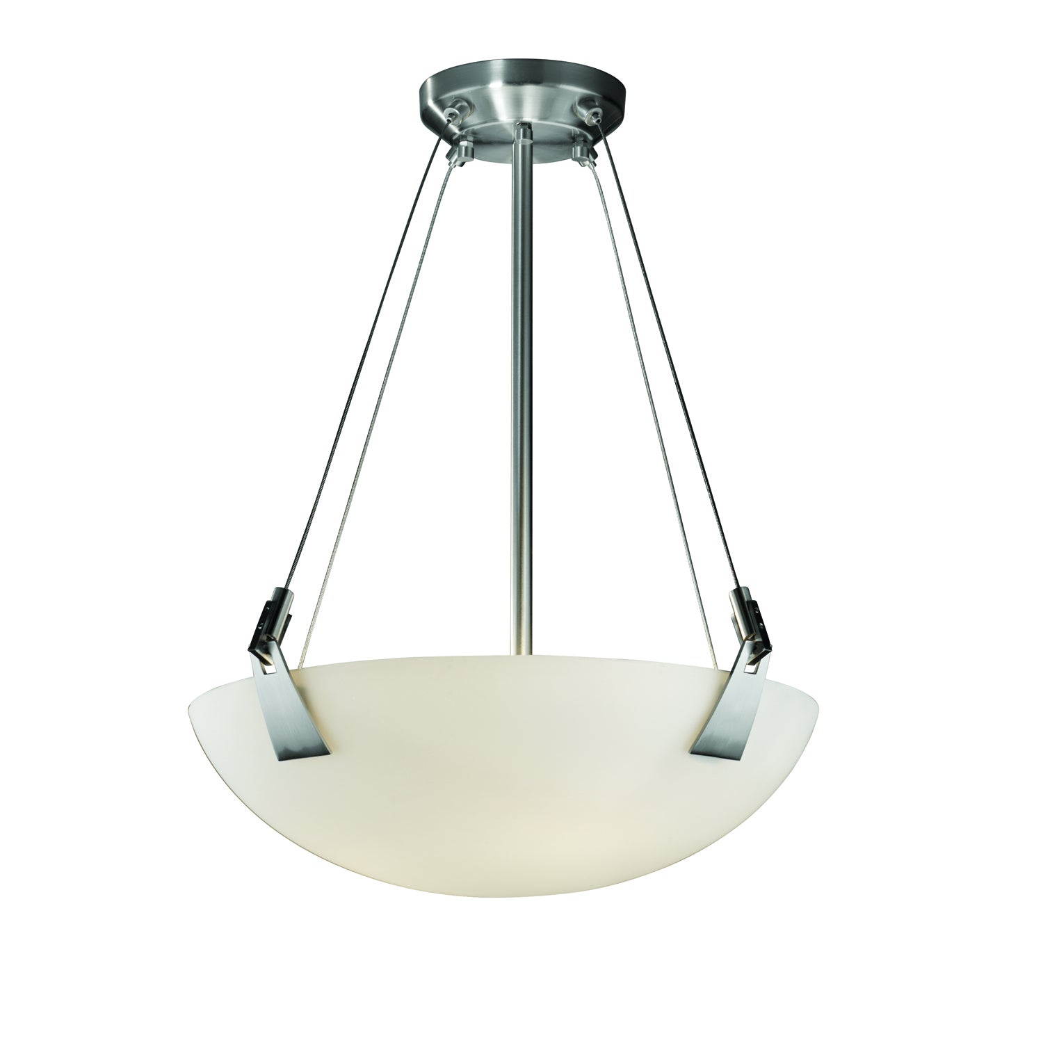 Justice Designs - FSN-9641-35-OPAL-NCKL - Three Light Pendant - Fusion - Brushed Nickel