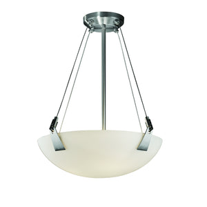 Justice Designs - FSN-9641-35-OPAL-NCKL - Three Light Pendant - Fusion - Brushed Nickel