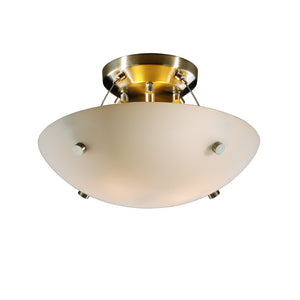 Justice Designs - FSN-9650-35-OPAL-NCKL-F1-LED2-2000 - LED Semi-Flush Mount - Fusion - Brushed Nickel