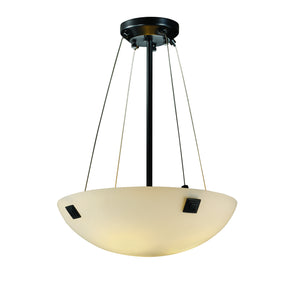 Justice Designs - FSN-9661-35-OPAL-MBLK-F5 - Three Light Pendant - Fusion - Matte Black