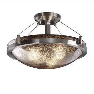 Justice Designs - FSN-9681-35-MROR-NCKL - Three Light Semi-Flush Mount - Fusion - Brushed Nickel