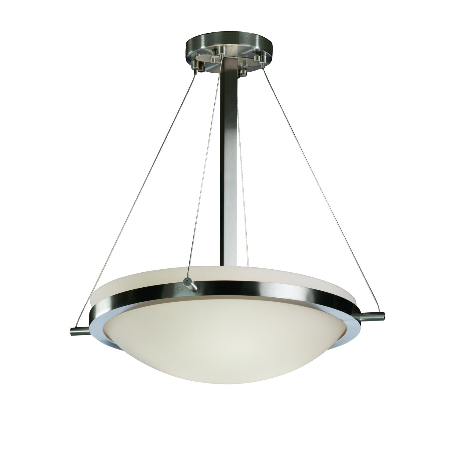 Justice Designs - FSN-9691-35-OPAL-NCKL - Three Light Pendant - Fusion - Brushed Nickel