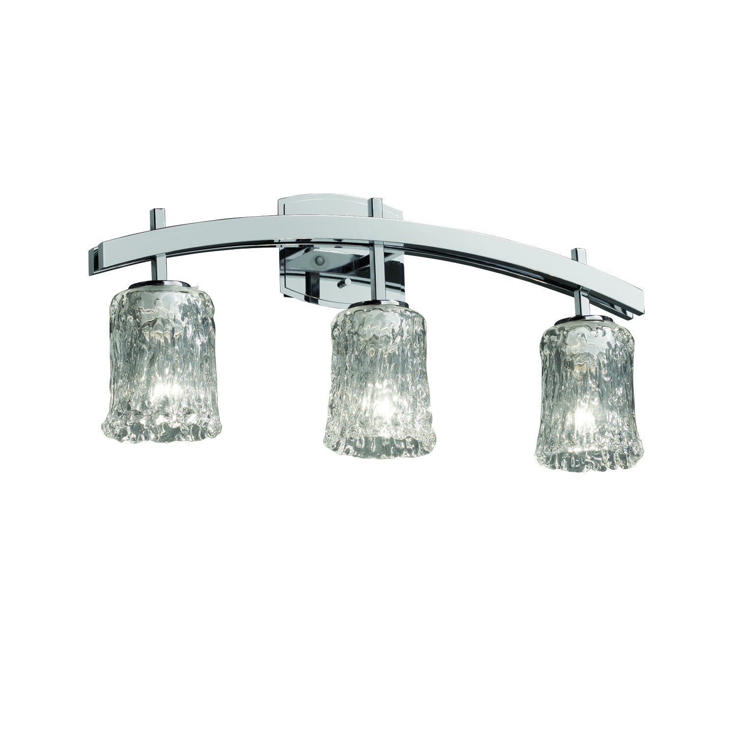 Justice Designs - GLA-8593-16-CLRT-CROM - Three Light Bath Bar - Veneto Luce - Polished Chrome