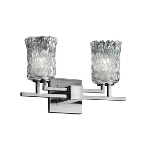 Justice Designs - GLA-8702-16-CLRT-NCKL - Two Light Bath Bar - Veneto Luce - Brushed Nickel