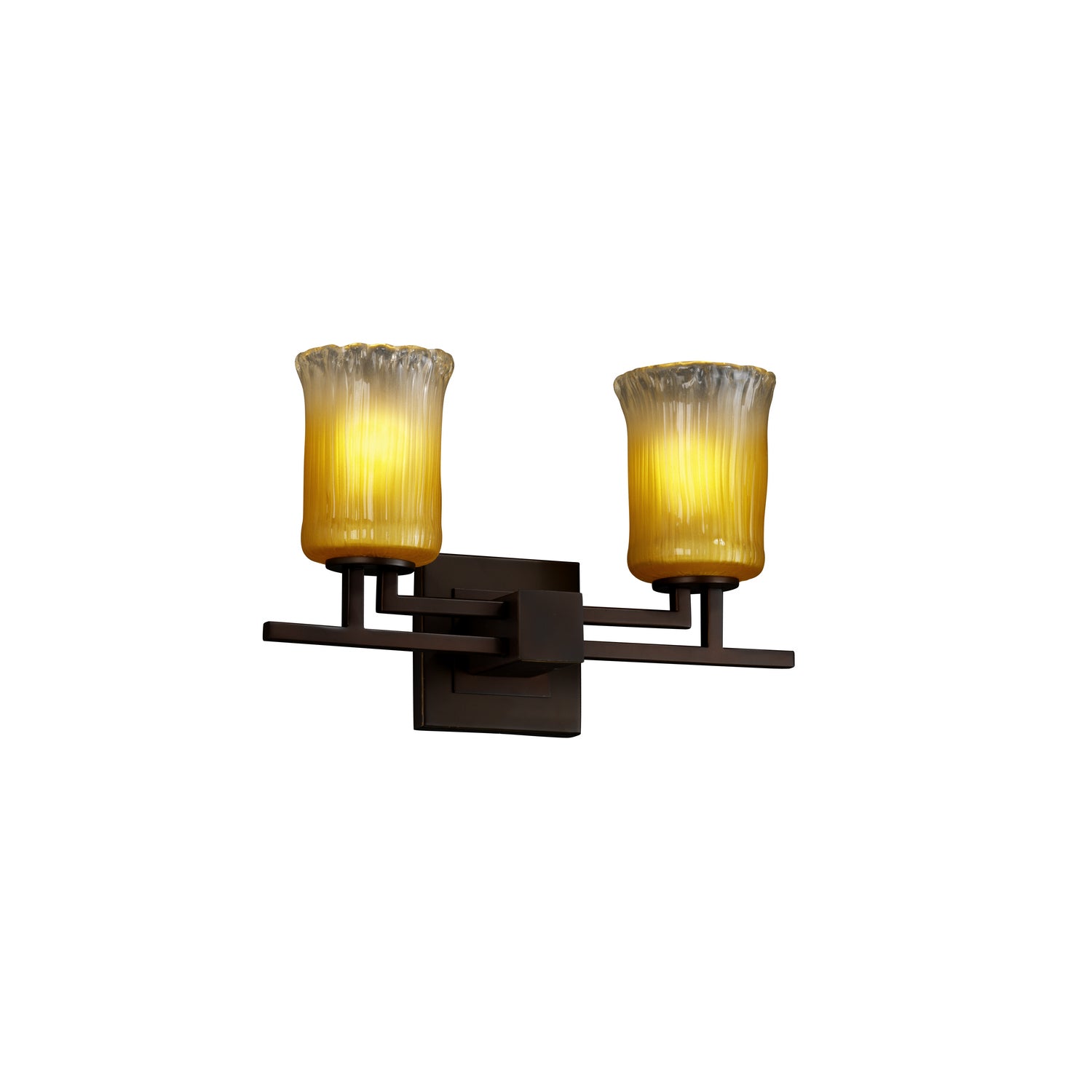 Justice Designs - GLA-8702-16-GLDC-DBRZ - Two Light Bath Bar - Veneto Luce - Dark Bronze