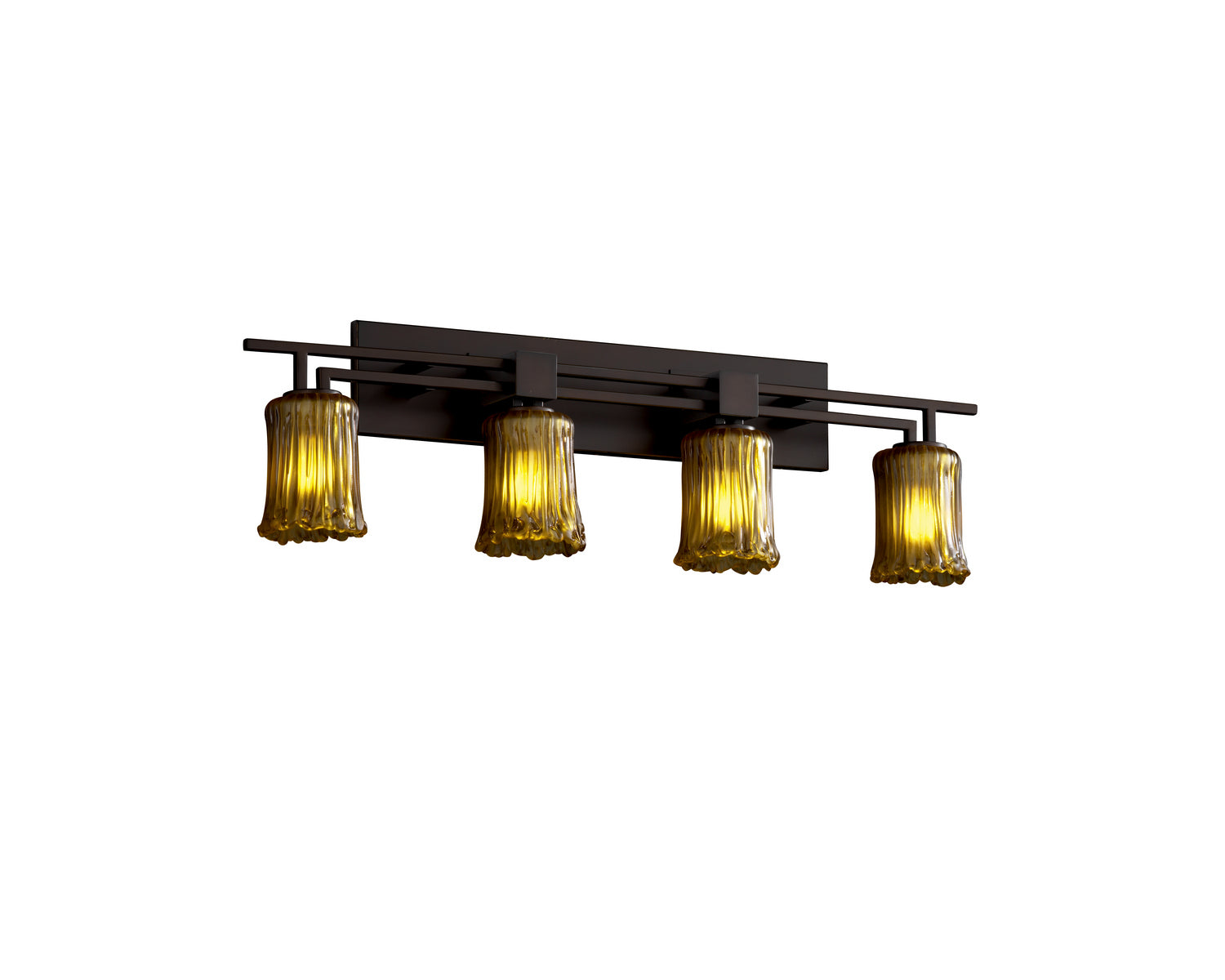 Justice Designs - GLA-8704-16-AMBR-DBRZ - Four Light Bath Bar - Veneto Luce - Dark Bronze