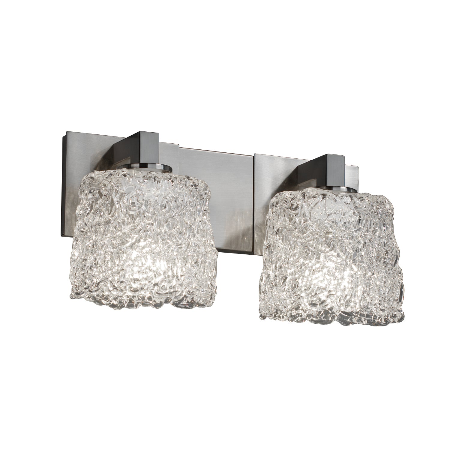 Justice Designs - GLA-8922-30-LACE-NCKL - Two Light Bath Bar - Veneto Luce - Brushed Nickel