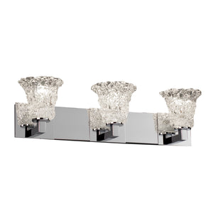 Justice Designs - GLA-8923-20-LACE-CROM - Three Light Bath Bar - Veneto Luce - Polished Chrome