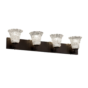 Justice Designs - GLA-8924-20-LACE-DBRZ - Four Light Bath Bar - Veneto Luce - Dark Bronze