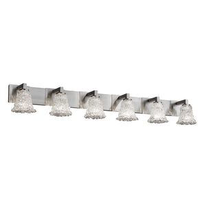 Justice Designs - GLA-8926-20-LACE-NCKL - Six Light Bath Bar - Veneto Luce - Brushed Nickel