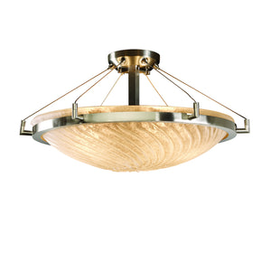 Justice Designs - GLA-9682-35-WHTW-NCKL-LED5-5000 - LED Semi-Flush Mount - Veneto Luce - Brushed Nickel