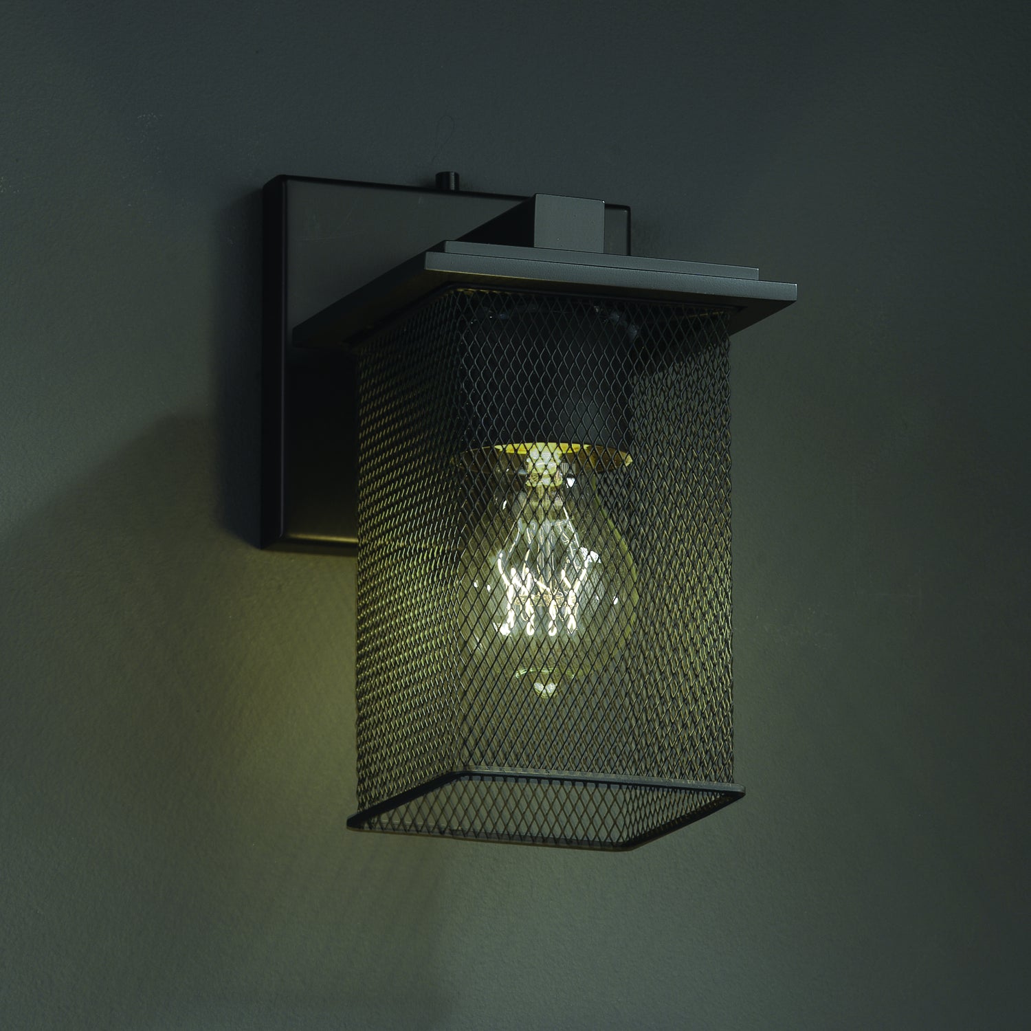 Justice Designs - MSH-8671-15-MBLK - One Light Wall Sconce - Wire Mesh - Matte Black