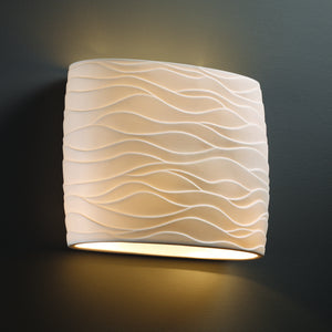 Justice Designs - PNA-8855-WAVE - Two Light Wall Sconce - Porcelina