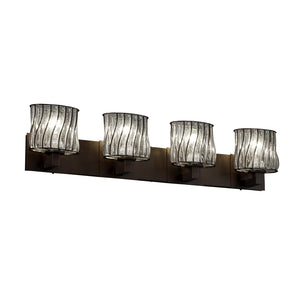 Justice Designs - WGL-8924-30-SWCB-DBRZ - Four Light Bath Bar - Wire Glass - Dark Bronze