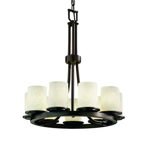 Justice Designs - POR-8766-10-BANL-DBRZ - Nine Light Chandelier - Limoges - Dark Bronze