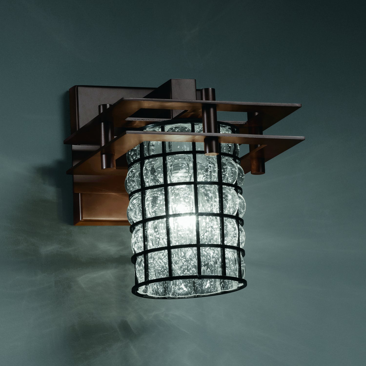 Justice Designs - WGL-8171-10-GRCB-DBRZ - One Light Wall Sconce - Wire Glass - Dark Bronze