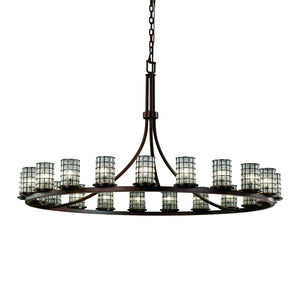 Justice Designs - WGL-8716-10-GRCB-DBRZ - 21 Light Chandelier - Wire Glass - Dark Bronze