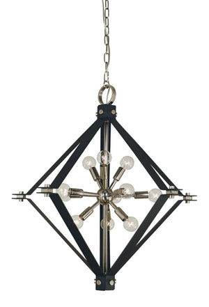 Framburg - 4818 PN/MBLACK - 11 Light Chandelier - Axis - Polished Nickelwith Matte Black