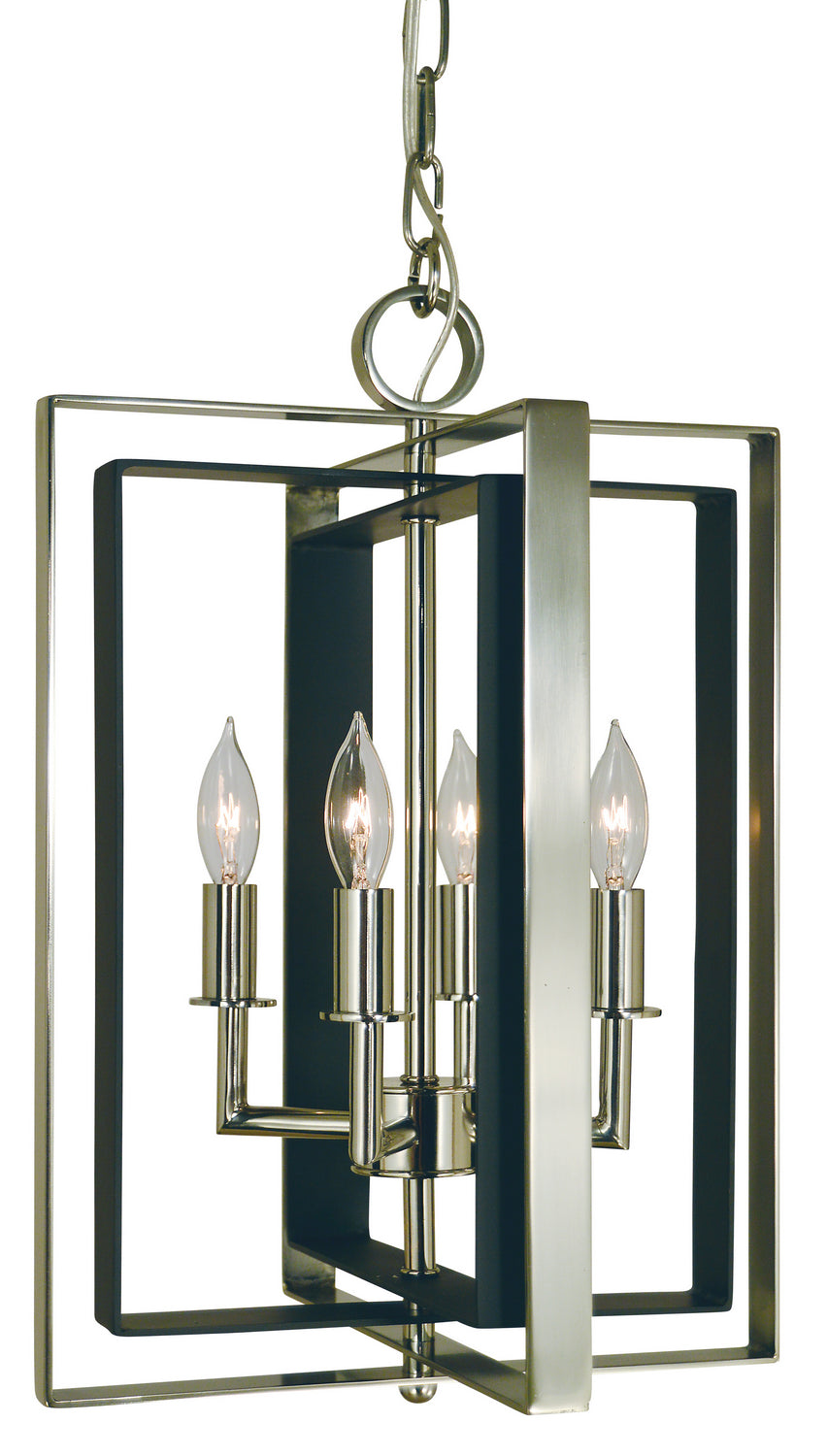 Framburg - 4860 BN/MBLACK - Four Light Chandelier - Symmetry - Brushed Nickel with Matte Black