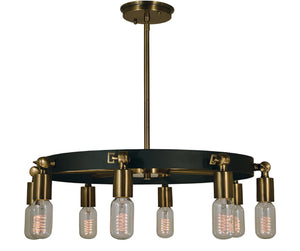 Framburg - 4889 AB/MBLACK - Eight Light Chandelier - Felix - Antique Brass with Matte Black