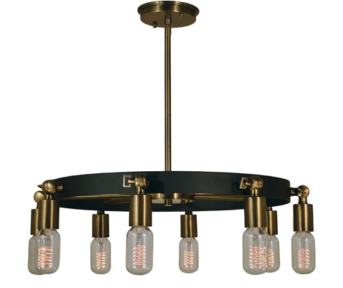 Framburg - 4889 AB/MBLACK - Eight Light Chandelier - Felix - Antique Brass with Matte Black