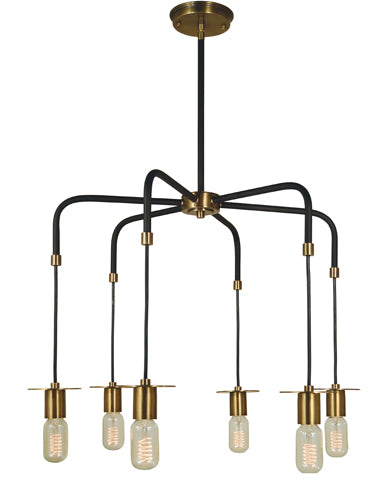 Framburg - 4895 AB/MBLACK - Five Light Chandelier - Juliette - Antique Brass with Matte Black