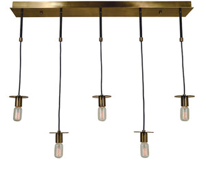 Framburg - 4898 AB/MBLACK - Five Light Island Chandelier - Juliette - Antique Brass with Matte Black