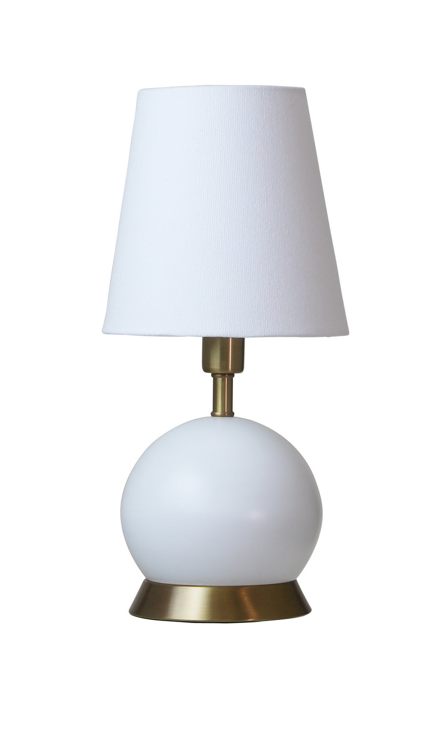 House of Troy - GEO106 - One Light Table Lamp - Geo - White with Weathered Brass accents