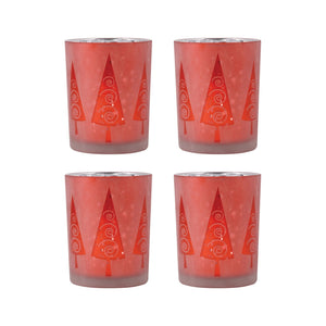 ELK Home - 394577/S4 - Pillar Holders (Set Of 4) - Modern Trees - Red