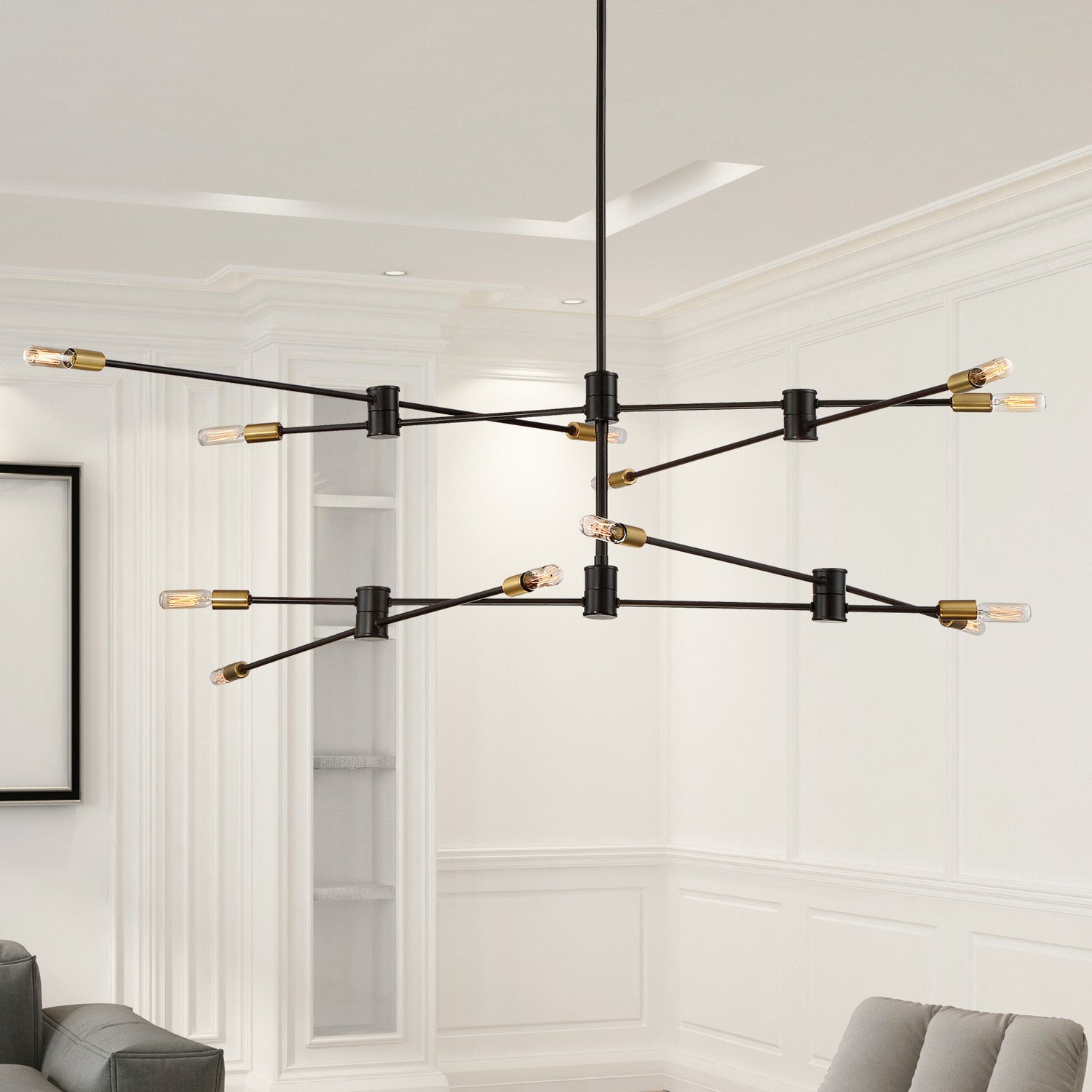 Savoy House - 1-7001-12-77 - 12 Light Chandelier - Lyrique - Bronze with Brass Accents