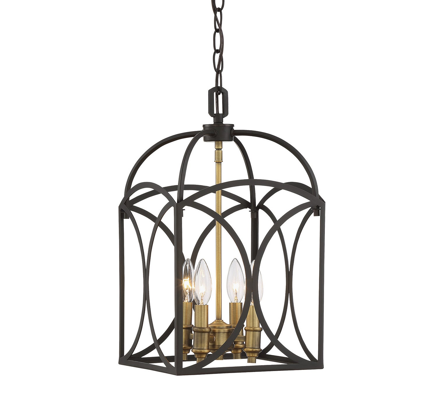 Savoy House - 3-4080-4-79 - Four Light Foyer Pendant - Talbot - English Bronze and Warm Brass