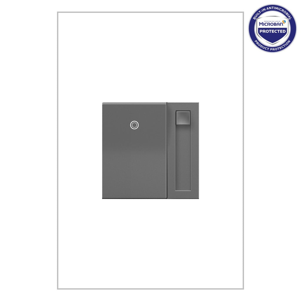 Legrand - ADPD4FBL3P2M4 - 0-10V Paddle Dimmer with Microban - adorne - Magnesium