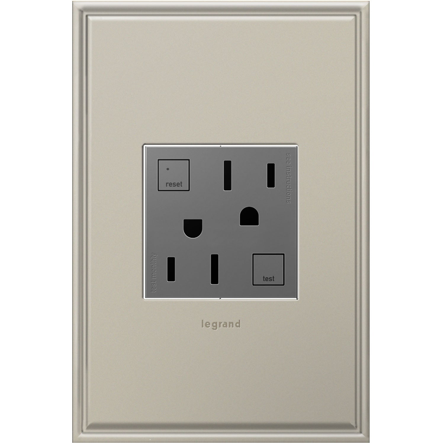 Legrand - AGFTR2152M4 - Tamper-Resistant Gfci - Adorne - Magnesium