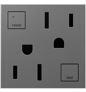 Legrand - AGFTR2152M4 - Tamper-Resistant 15A Duplex Self-Test GFCI Receptacles - adorne - Magnesium