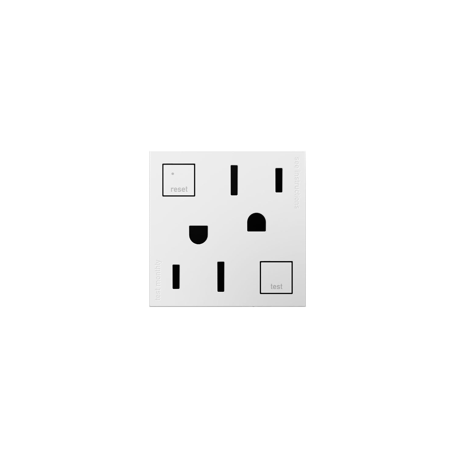 Legrand - AGFTR2152W4 - Duplex Self-Test GFCI Receptacles - Adorne - White