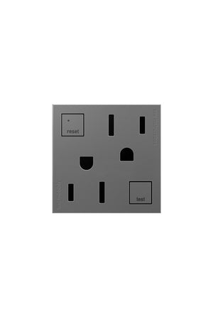 Legrand - AGFTR2153M4 - Duplex Self-Test GFCI Receptacles - Adorne - Magnesium