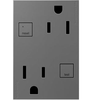 Legrand - AGFTR2153M4 - Plus Size Tamper-Resistant 15A Duplex Self-Test GFCI Receptacles - adorne - Magnesium