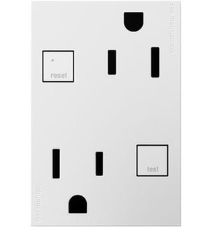 Legrand - AGFTR2153W4 - Plus Size Tamper-Resistant 15A Duplex Self-Test GFCI Receptacles - adorne - White