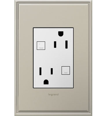 Legrand - AGFTR2153W4 - Plus Size Tamper-Resistant 15A Duplex Self-Test GFCI Receptacles - adorne - White