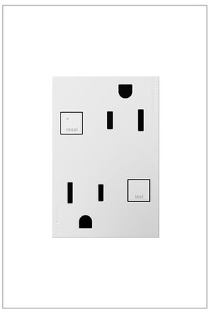 Legrand - AGFTR2153W4 - Plus Size Tamper-Resistant 15A Duplex Self-Test GFCI Receptacles - adorne - White